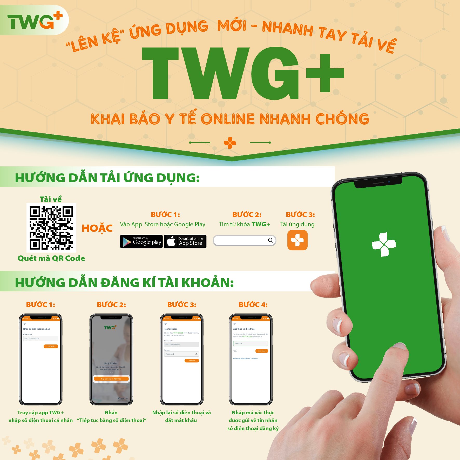 BỆNH VIỆN TWG LONG AN TRIỂN KHAI KHAI BÁO Y TẾ ONLINE – TIỆN LỢI QUA ỨNG DỤNG TWG+