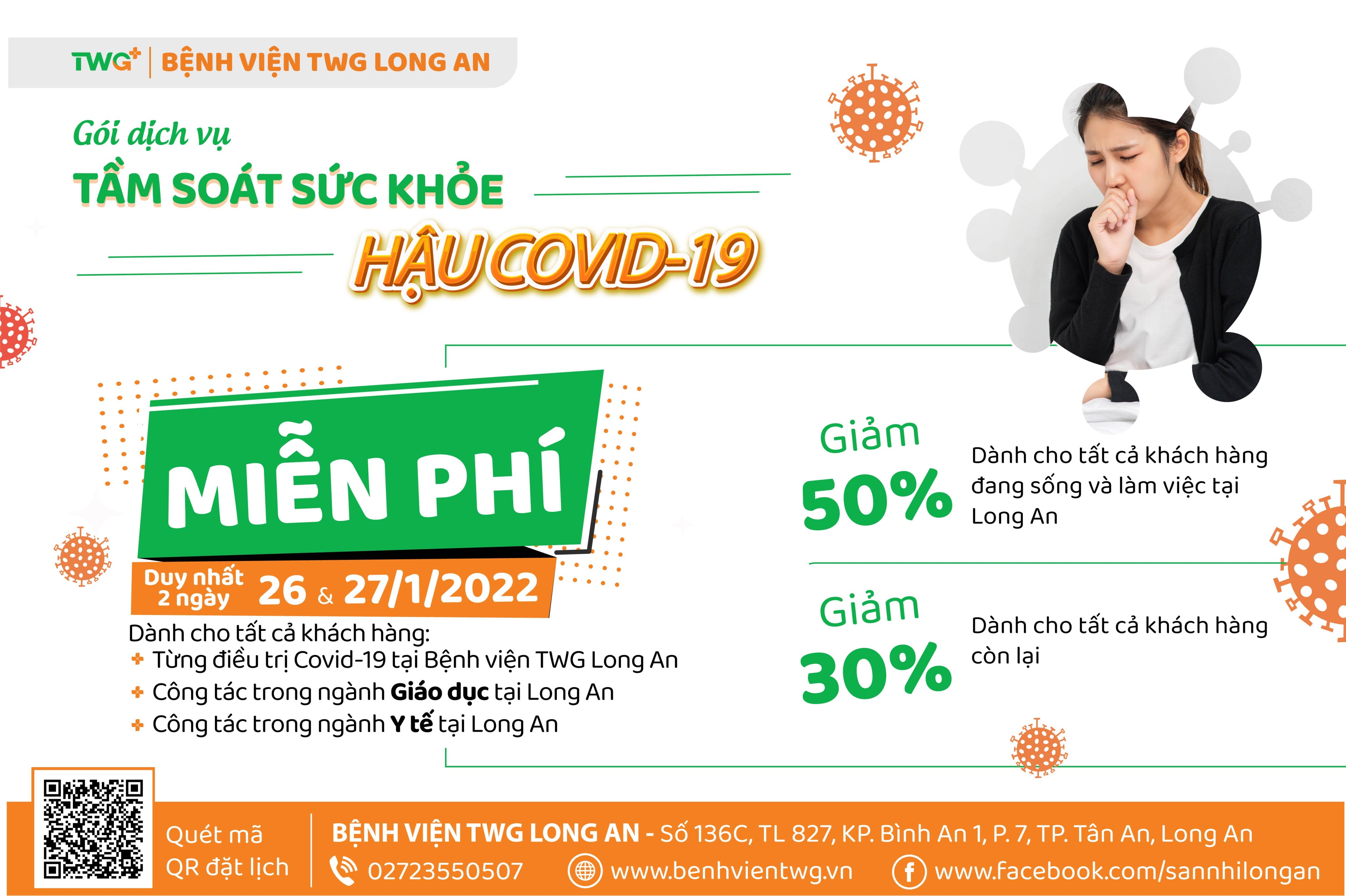 TRIỂN KHAI CÁC GÓI KHÁM HẬU COVID-19 TẠI BỆNH VIỆN TWG LONG AN