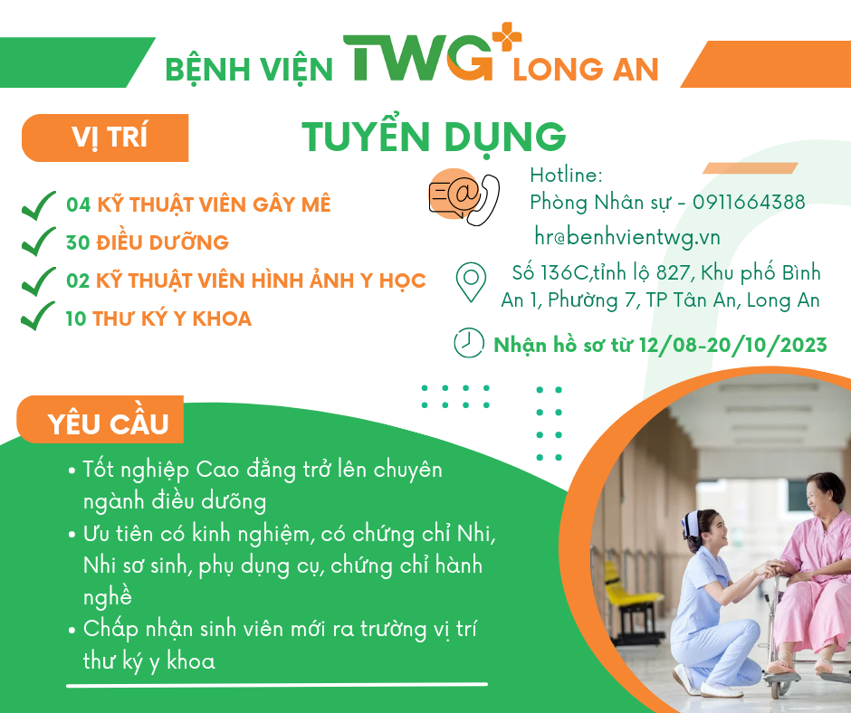 BỆNH VIỆN TWG LONG AN THÔNG BÁO TUYỂN DỤNG